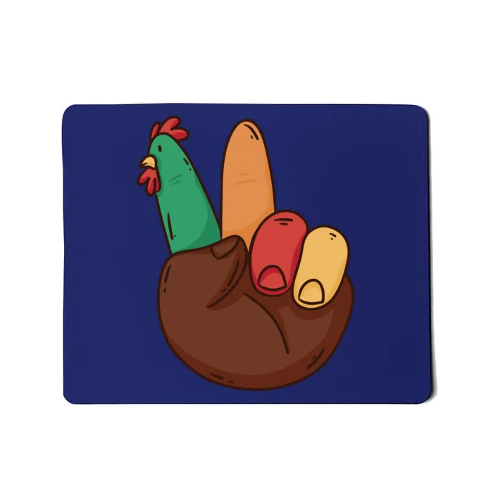 Turkey Hand Peace Sign Holiday Mousepad