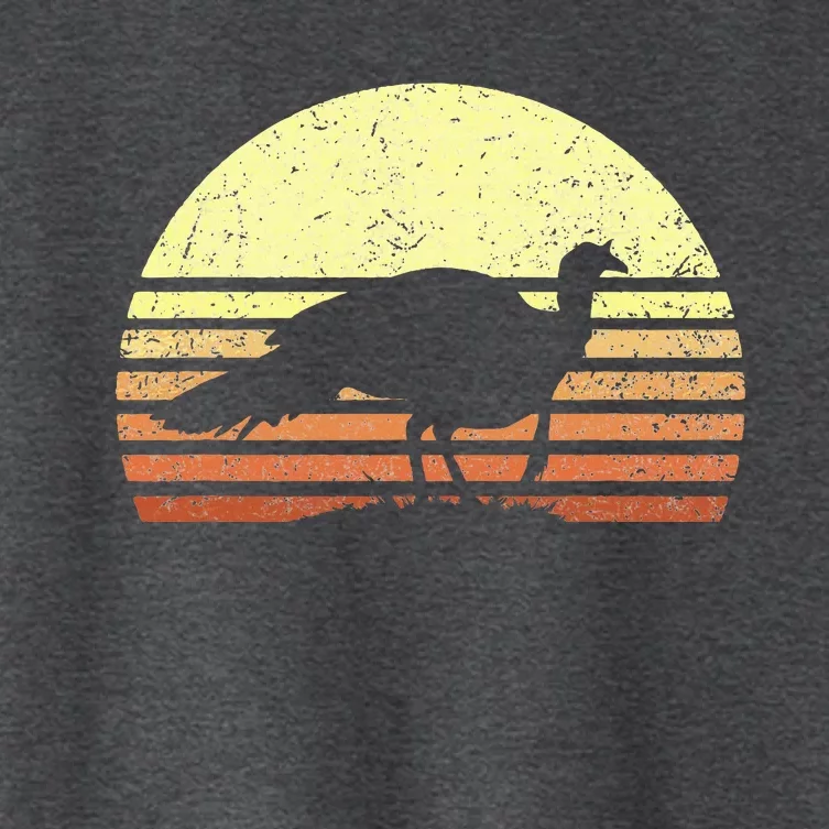 Turkey Hunting Retro Sunset Upland Bird Hunters Thanksgiving Women's Crop Top Tee