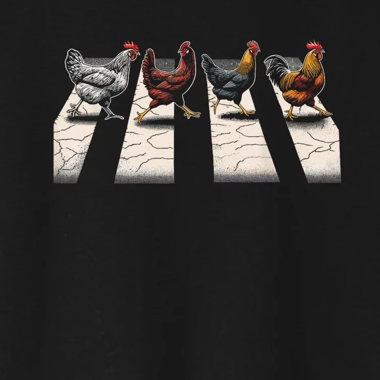 The Hens Retro Chicken Gifts Funny Chicken Women's Crop Top Tee