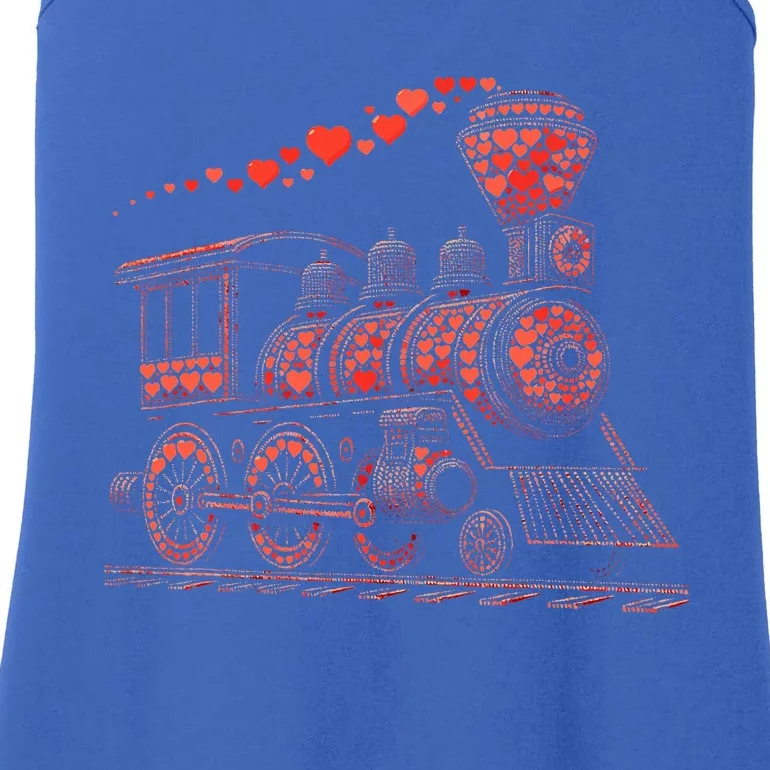 Train Heart Railroad Train Valentine Ladies Essential Tank