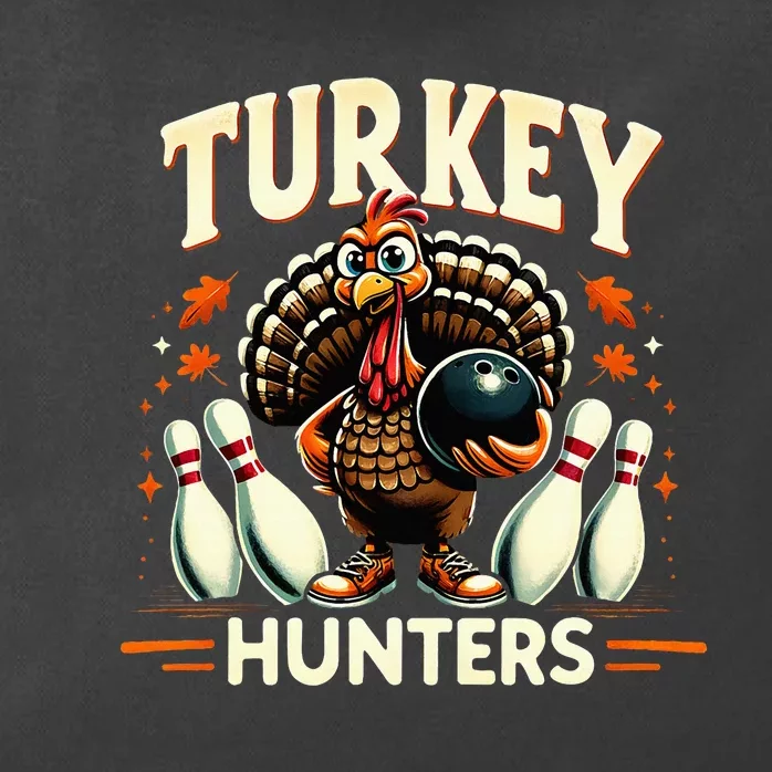 Turkey Hunters Retro Thanksgiving Bowling Lovers Zip Tote Bag