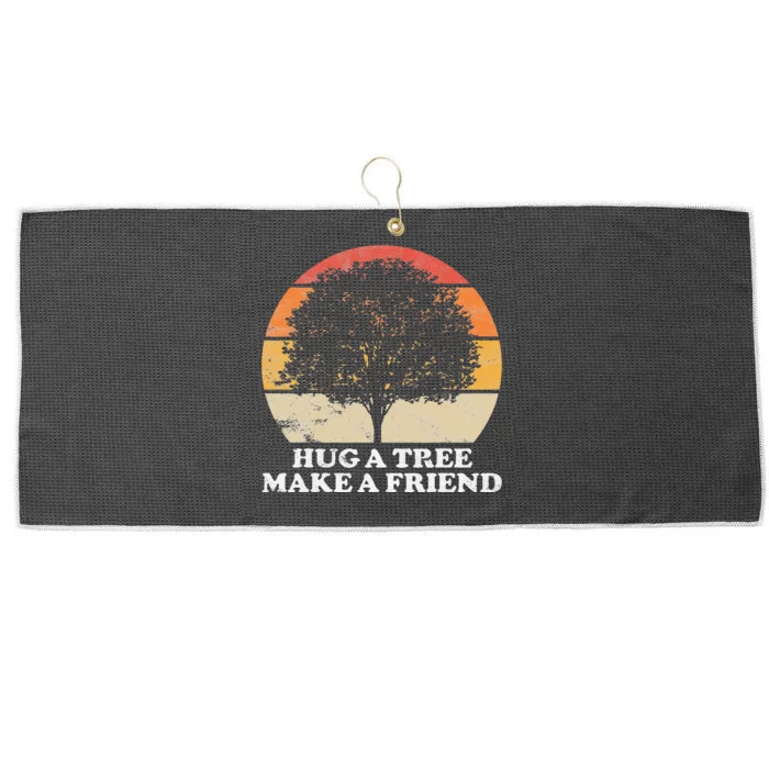 Tree Hugger Retro Environmental Nature Lover Earth Large Microfiber Waffle Golf Towel