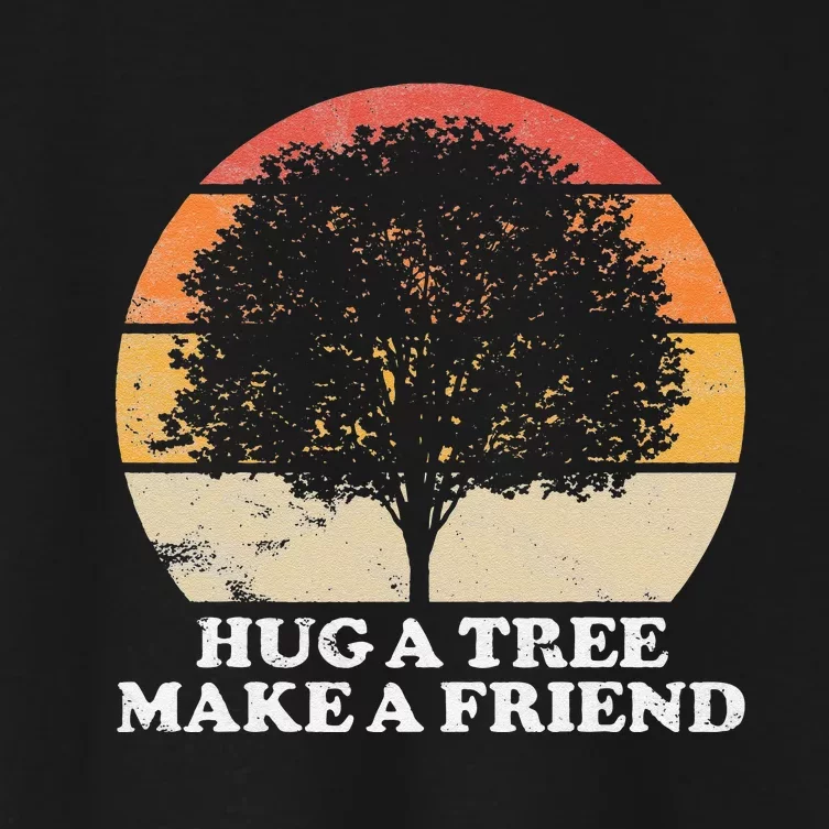 Tree Hugger Retro Environmental Nature Lover Earth Women's Crop Top Tee