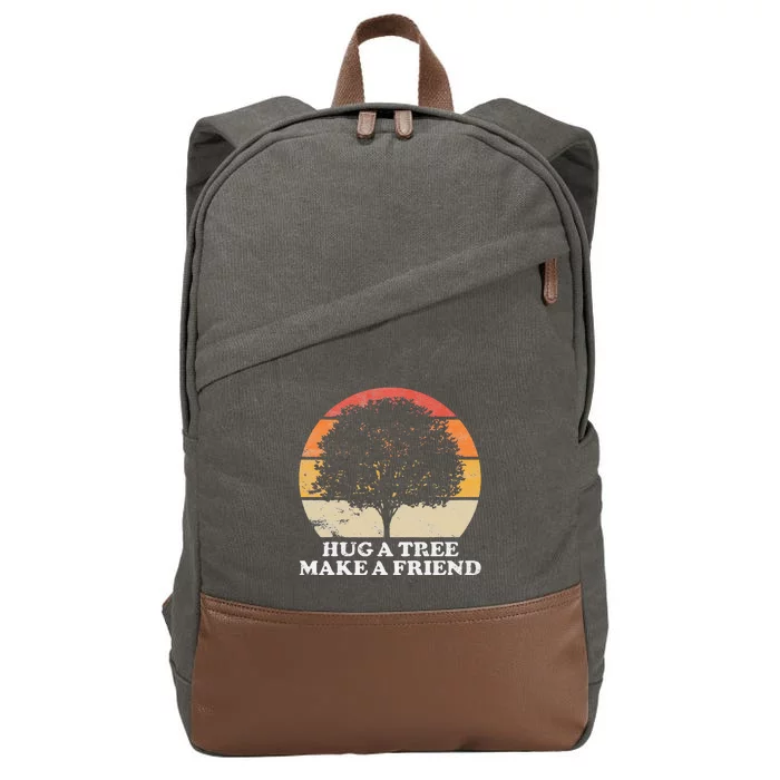 Tree Hugger Retro Environmental Nature Lover Earth Cotton Canvas Backpack