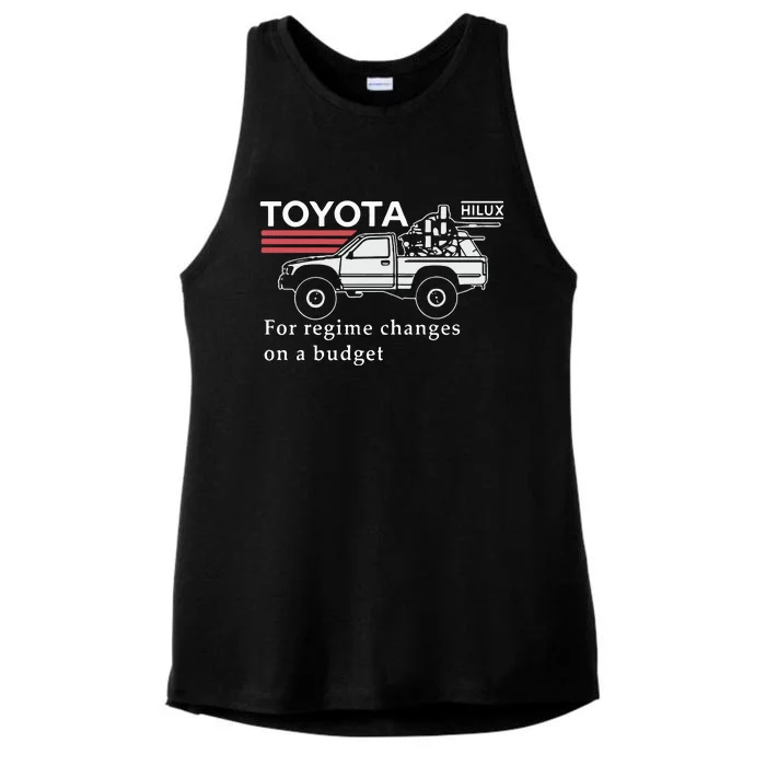 Toyotathon Hiluxfor Regime Changes On A Budget Ladies Tri-Blend Wicking Tank