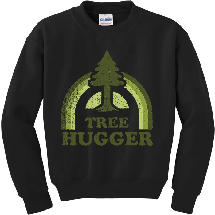 Tree Hugger Retro Environmental Nature Lover Kids Sweatshirt