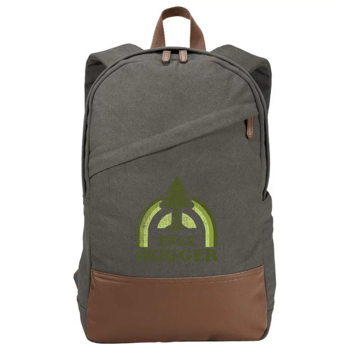 Tree Hugger Retro Environmental Nature Lover Cotton Canvas Backpack