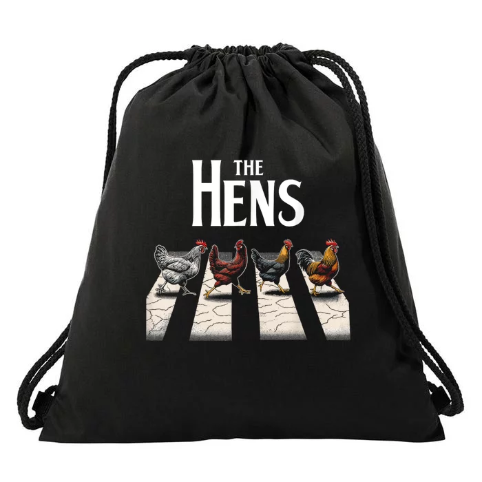 The Hens Retro Chicken Gifts Funny Chicken Drawstring Bag