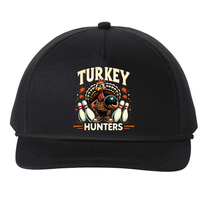 Turkey Hunters Retro Thanksgiving Bowling Lovers Snapback Five-Panel Rope Hat