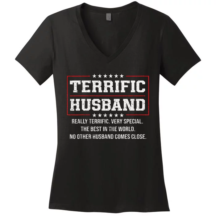 Terrific Husband Really Terrific Very Special Funny Trump Women's V-Neck T-Shirt