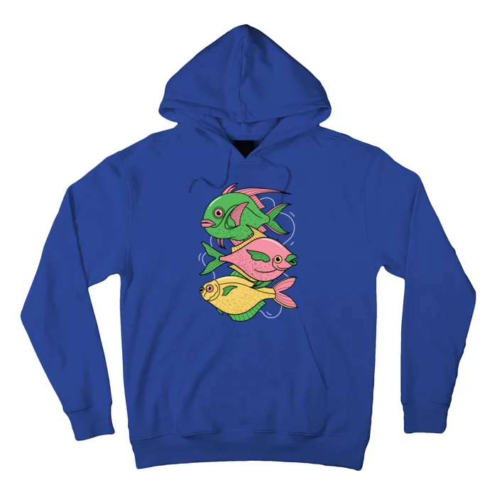 Three Colorful Fishes Hoodie