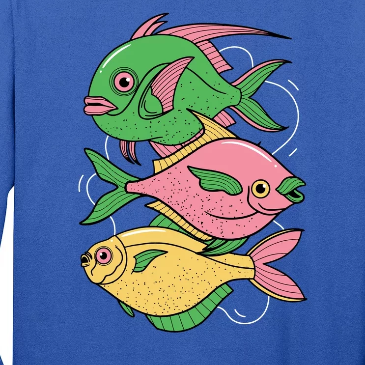 Three Colorful Fishes Long Sleeve Shirt