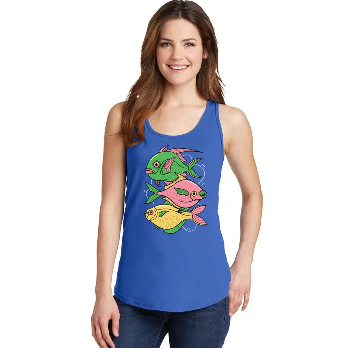 Three Colorful Fishes Ladies Essential Tank