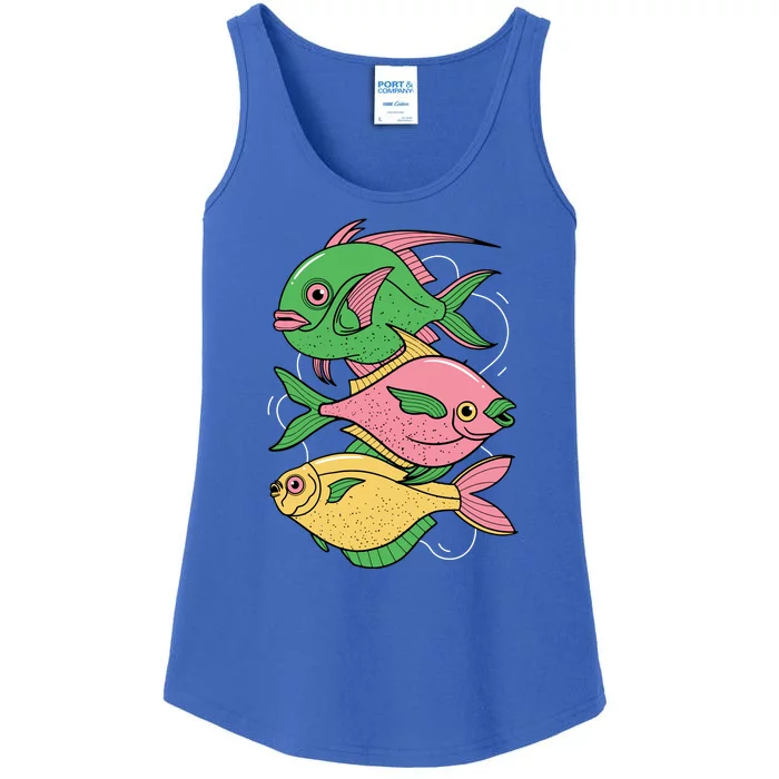 Three Colorful Fishes Ladies Essential Tank