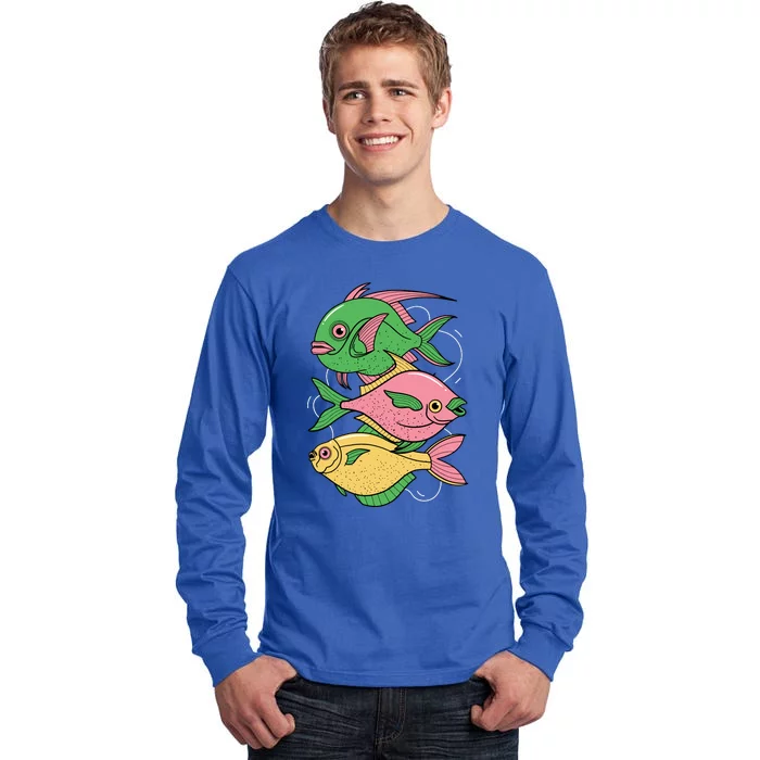 Three Colorful Fishes Tall Long Sleeve T-Shirt