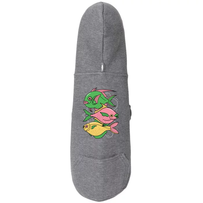 Three Colorful Fishes Doggie 3-End Fleece Hoodie