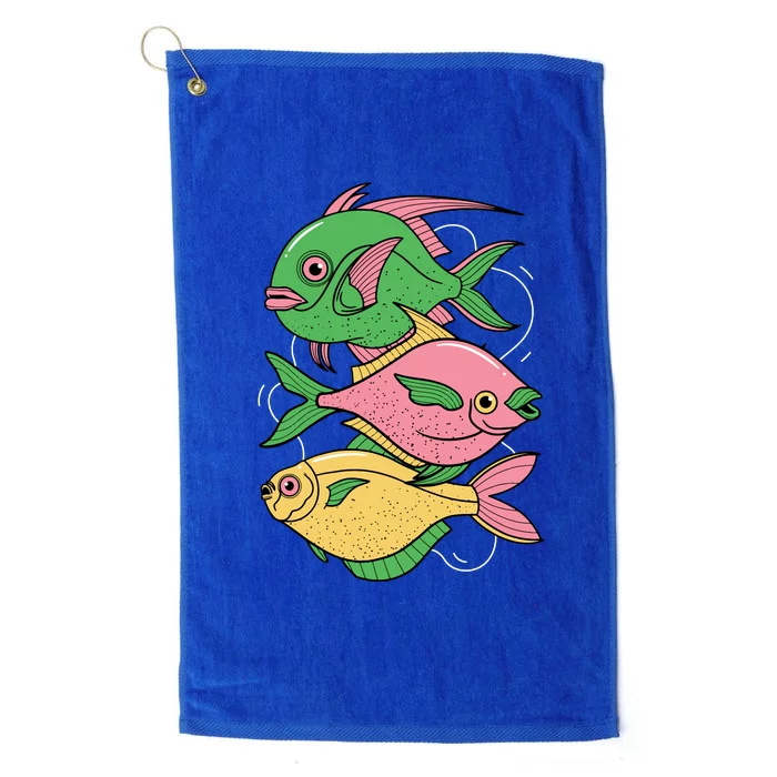 Three Colorful Fishes Platinum Collection Golf Towel