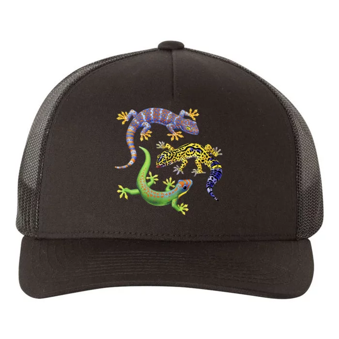 Three Geckos Yupoong Adult 5-Panel Trucker Hat