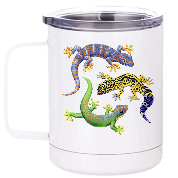 Three Geckos Front & Back 12oz Stainless Steel Tumbler Cup