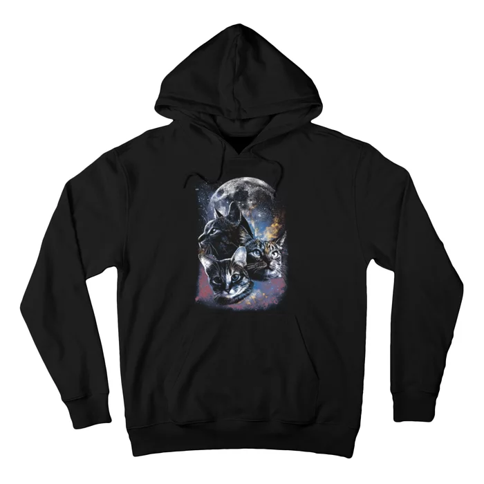 Three Moon Space Cats Hoodie