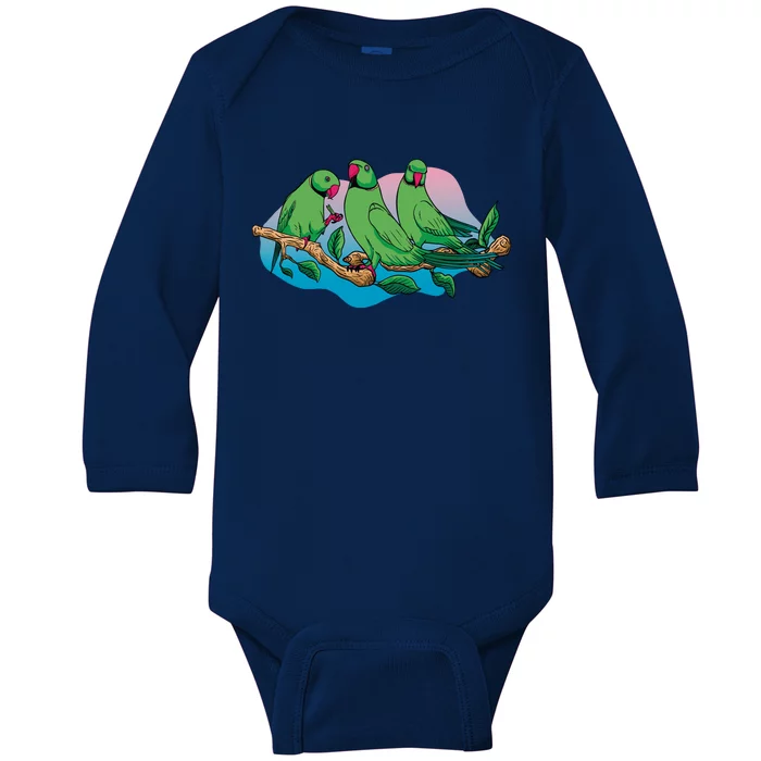 Three Parrots Baby Long Sleeve Bodysuit