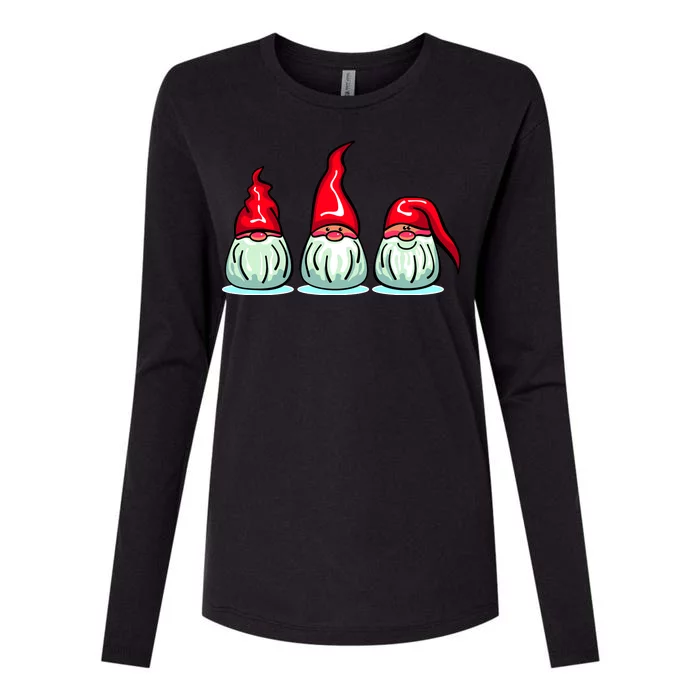 Three Santa Gnomes Womens Cotton Relaxed Long Sleeve T-Shirt