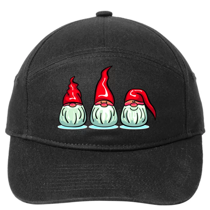 Three Santa Gnomes 7-Panel Snapback Hat