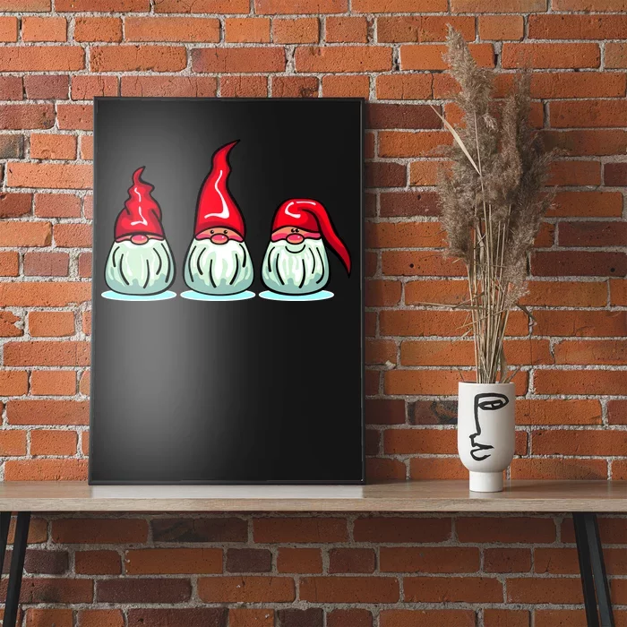 Three Santa Gnomes Poster