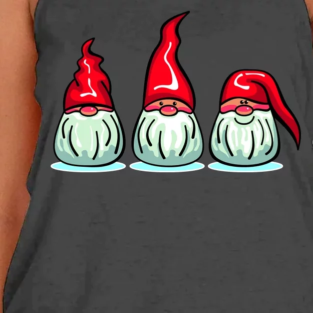 Three Santa Gnomes Women's Knotted Racerback Tank