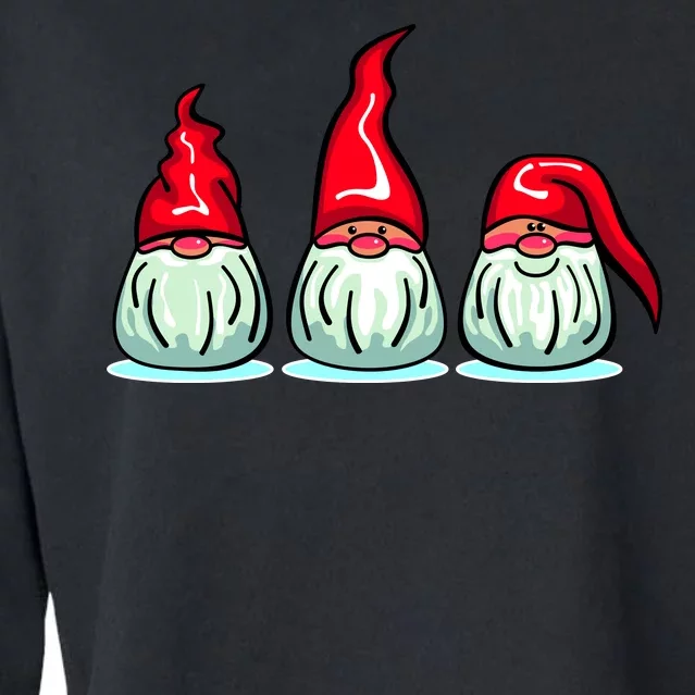 Three Santa Gnomes Cropped Pullover Crew