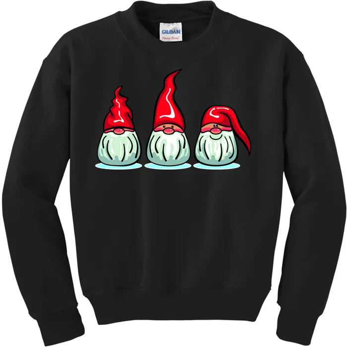 Three Santa Gnomes Kids Sweatshirt