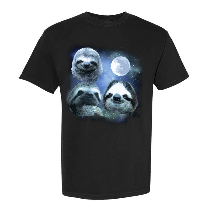 Three Sloths In Space Garment-Dyed Heavyweight T-Shirt