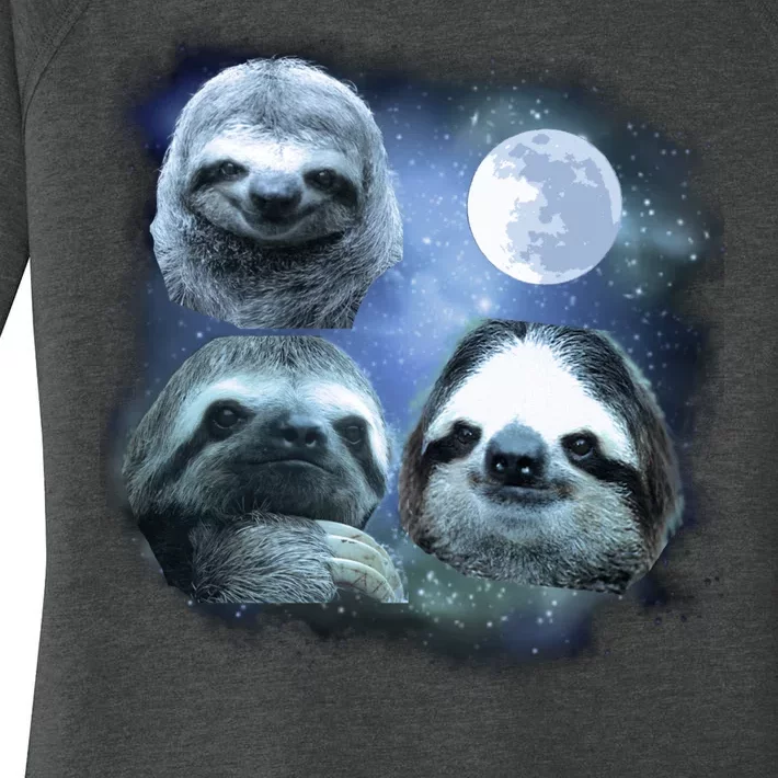 Three Sloths In Space Women's Perfect Tri Tunic Long Sleeve Shirt