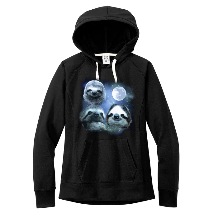 Three Sloths In Space Women's Fleece Hoodie