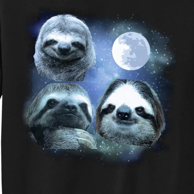 Three Sloths In Space Tall Sweatshirt