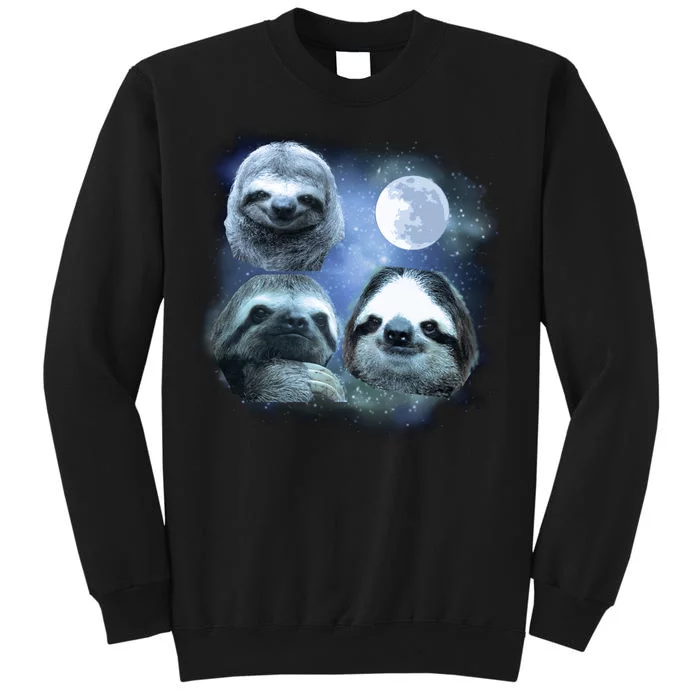 Three Sloths In Space Tall Sweatshirt