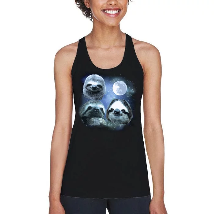 Three Sloths In Space Women's Racerback Tank