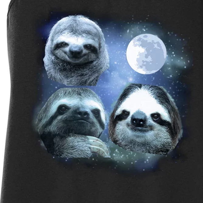 Three Sloths In Space Women's Racerback Tank