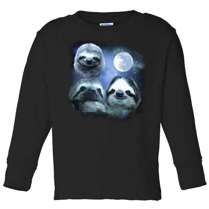 Three Sloths In Space Toddler Long Sleeve Shirt