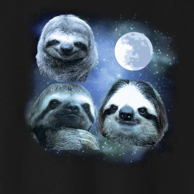 Three Sloths In Space Women's Crop Top Tee