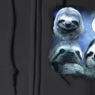 Three Sloths In Space Full Zip Hoodie