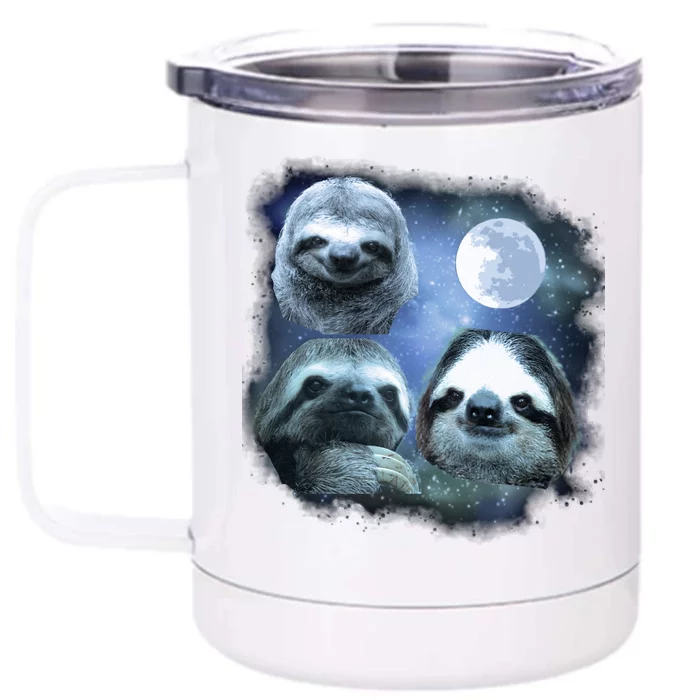 Three Sloths In Space Front & Back 12oz Stainless Steel Tumbler Cup