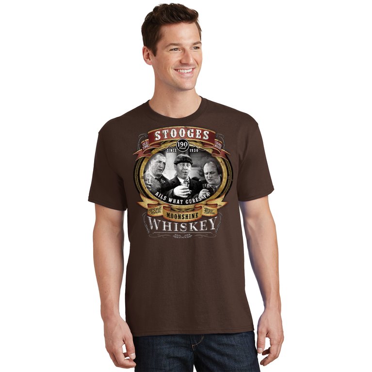Three Stooges Moonshine Whiskey T-Shirt