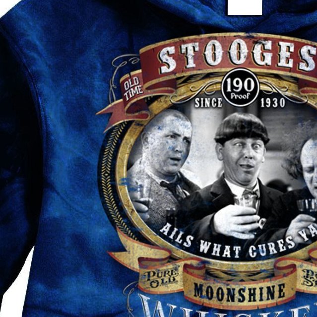 Three Stooges Moonshine Whiskey Tie Dye Hoodie