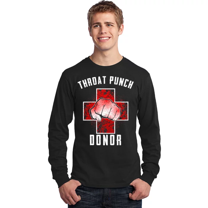 Throat Punch Donor Boxing Fan Long Sleeve Shirt