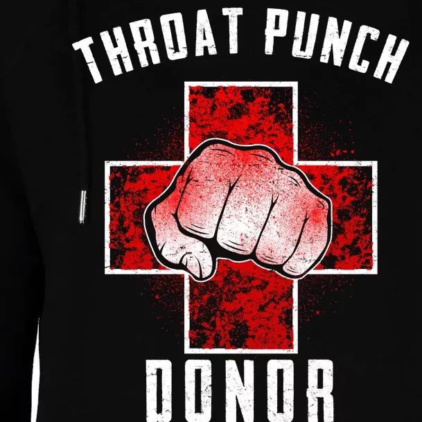 Throat Punch Donor Boxing Fan Womens Funnel Neck Pullover Hood