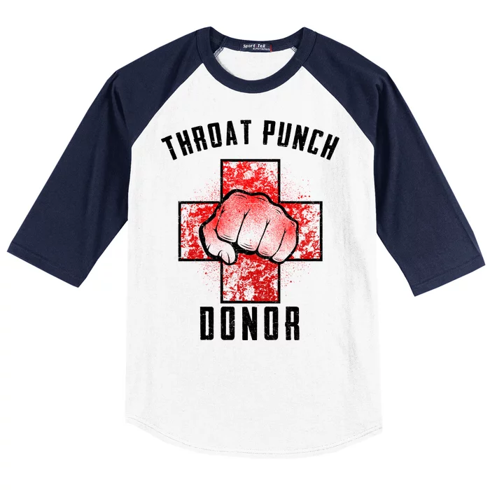 Throat Punch Donor Boxing Fan Baseball Sleeve Shirt