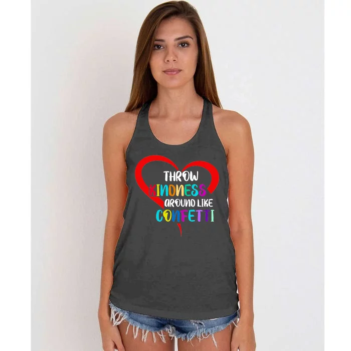 Throw Kindness Around Like Confetti Women's Knotted Racerback Tank