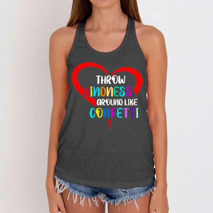 Throw Kindness Around Like Confetti Women's Knotted Racerback Tank