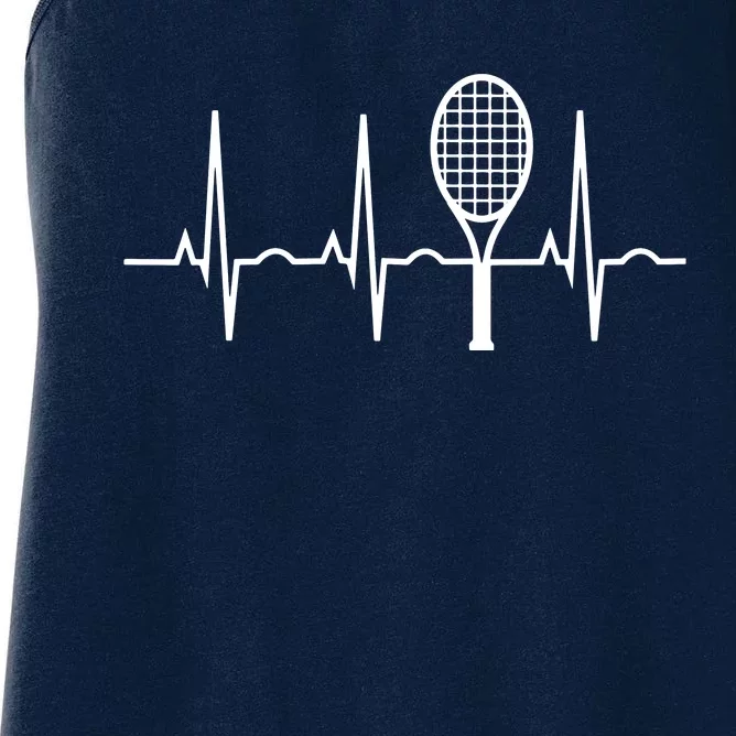 Tennis Heartbeat Shirts Best Tennis Gift Tee For Players Fans Women's Racerback Tank